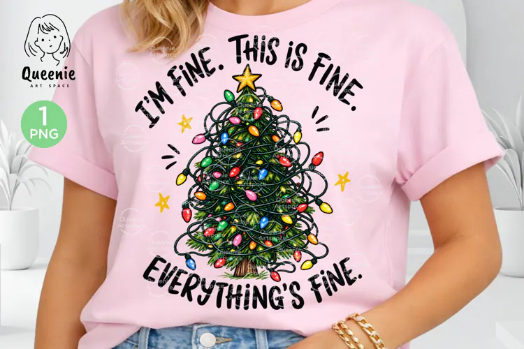 Funny I'm Fine Christmas Greeting Holiday Season