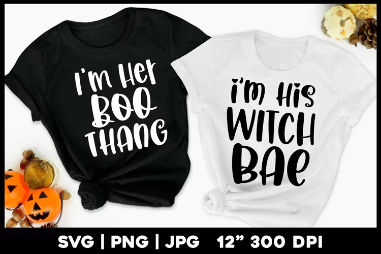 Halloween Couple Matching Shirts | Boo Thang Witch Bae