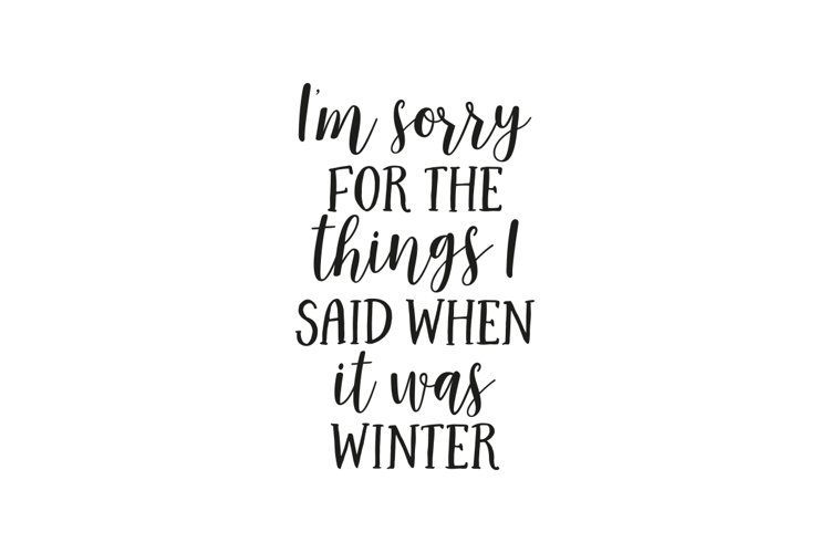 I'm Sorry For The Things I Said When It Was Winter example image 1