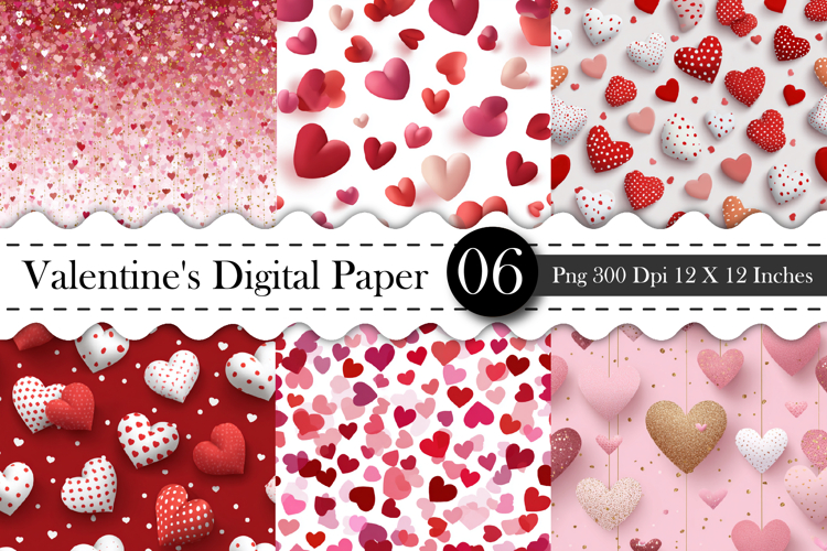 Valentine Hearts Seamless Digital Paper - Valentines Pattern