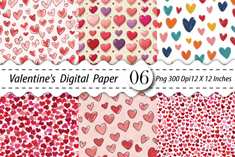 Valentine Hearts Seamless Digital Paper - Valentines Pattern