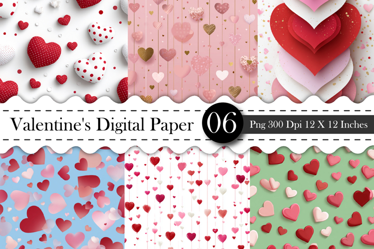 Love Seamless Patterns - Valentines Day Digital Paper