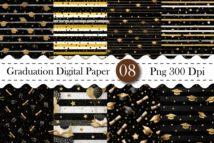 Gold Graduation Digital Paper