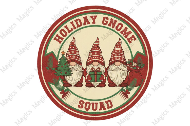 Holiday Gnome Squad Sublimation example image 1