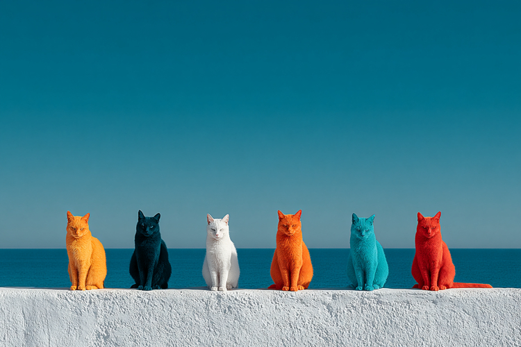 Cats by The Sea Background Wallpaper 1