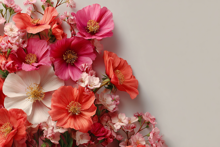 Beautiful Flowers With Space Background 1