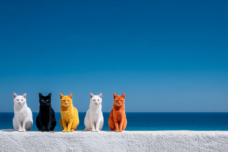 Cats by The Sea Background Wallpaper 3