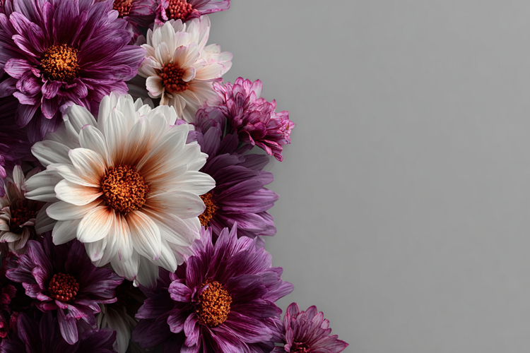 Beautiful Flowers With Space Background 3