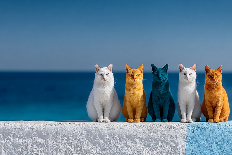 Cats by The Sea Background Wallpaper 5