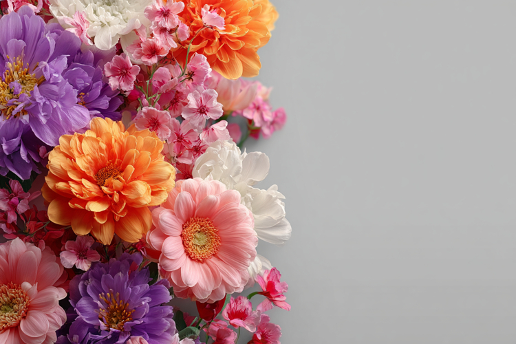 Beautiful Flowers With Space Background 5