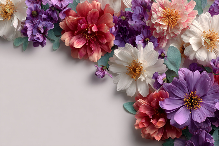 Beautiful Flowers With Space Background 6
