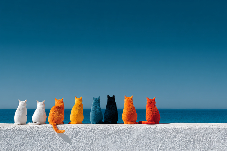Cats by The Sea Background Wallpaper 6