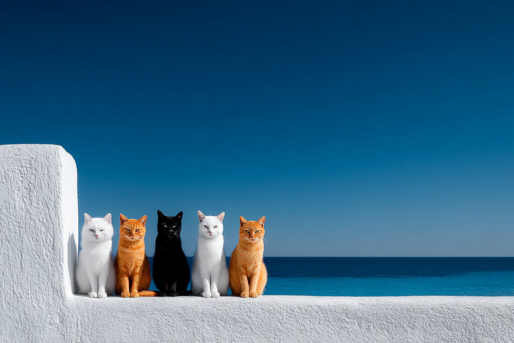 Cats by The Sea Background Wallpaper 7