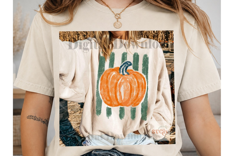Pumpkin Striped PNG Sublimation Shirt De