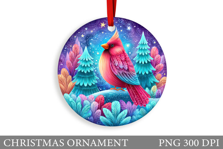 Cute Bird Christmas Ornament. Christmas Sublimation example image 1