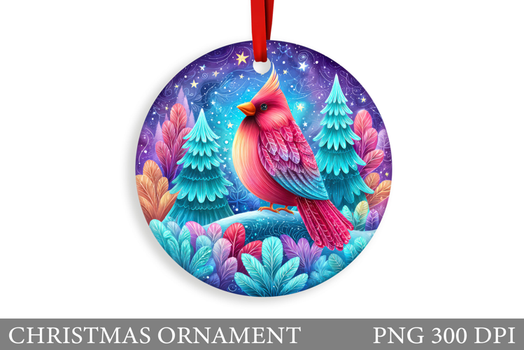 Cute Bird Christmas Ornament. Christmas Sublimation