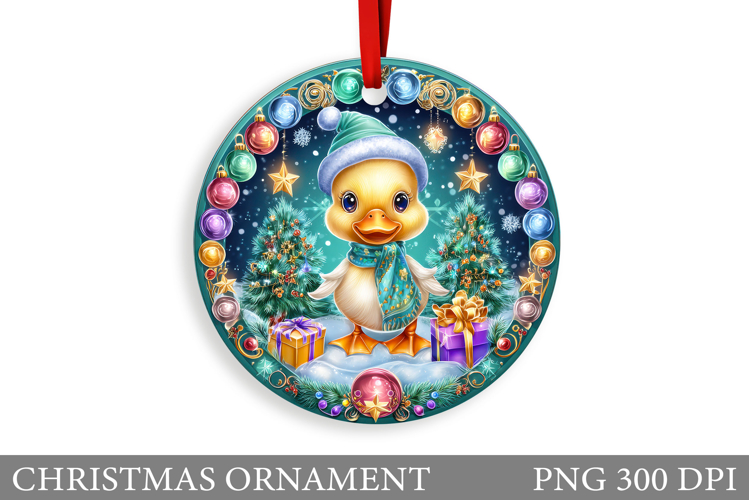 Cute Duck Christmas Ornament. Christmas Duck Sublimation
