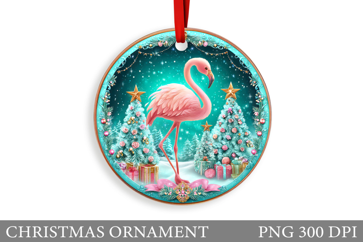 Flamingo Christmas Ornament. Christmas Ornament Sublimation