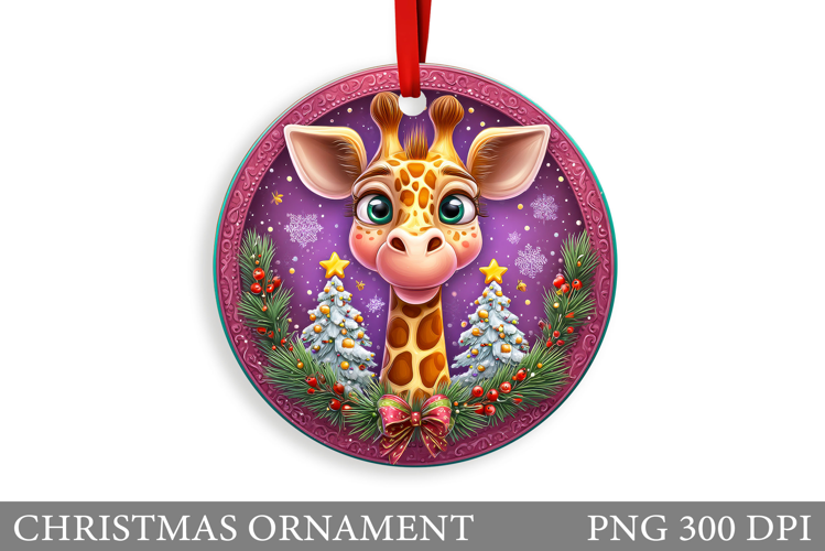 Cute Giraffe Christmas Ornament. Christmas Ornament Design