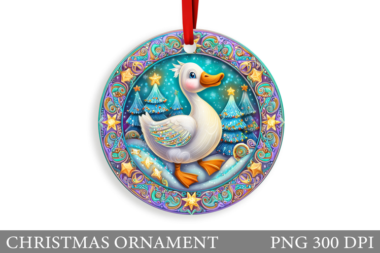 Cute Goose Christmas Ornament. Christmas Sublimation