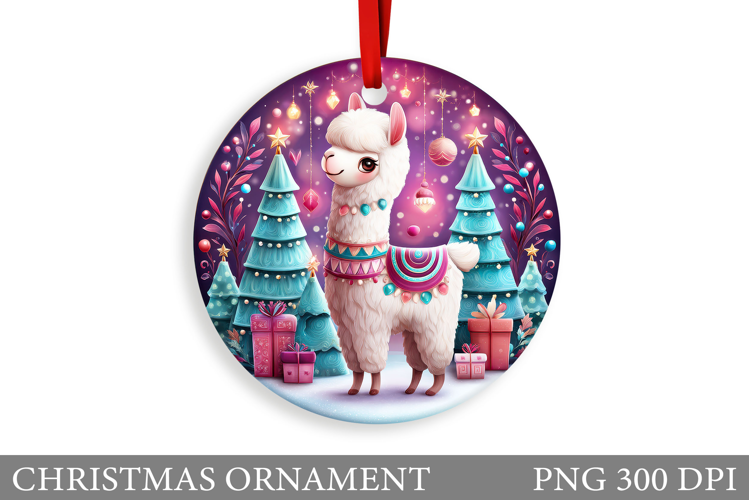 Cute Lama Christmas Ornament. Christmas Ornament Design