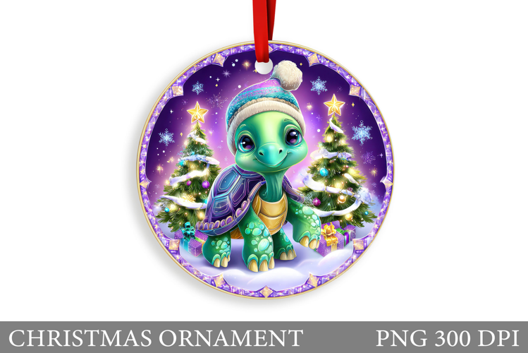 Cute Turtle Christmas Ornament. Christmas Ornament Design