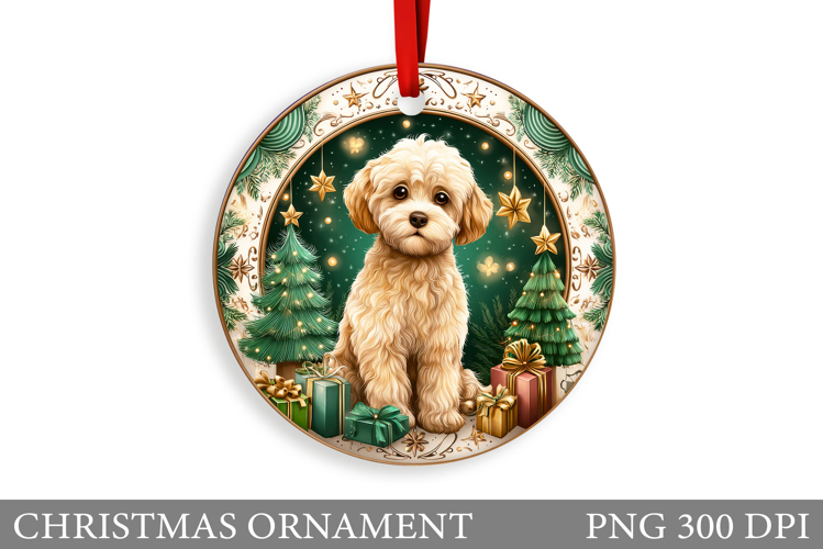 Cute Dog Christmas Ornament. Winter Dog Christmas Ornament