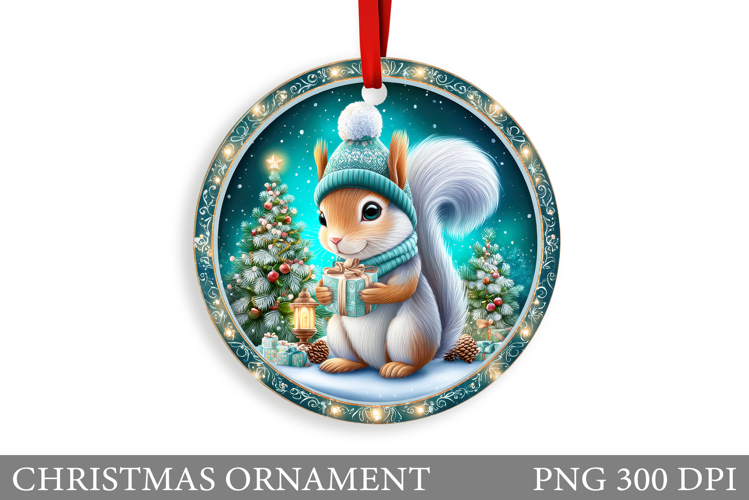 Cute Squirrel Christmas Ornament. Christmas Ornament Design