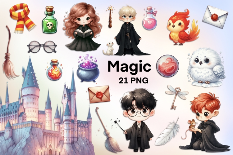 Magic school png clipart, Wizardry house clipart png