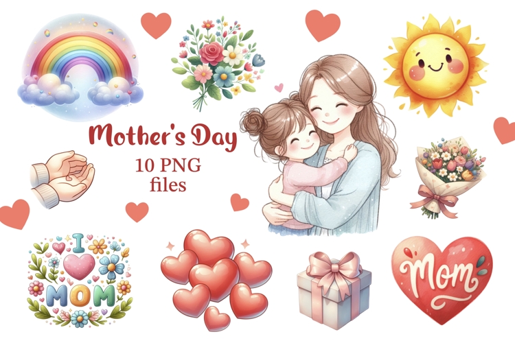 Mother’s Day clipart set, Mom day, Mommy clipart bundles