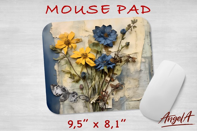 Flowers Mouse pad sublimation / wildflowers / floral wrap