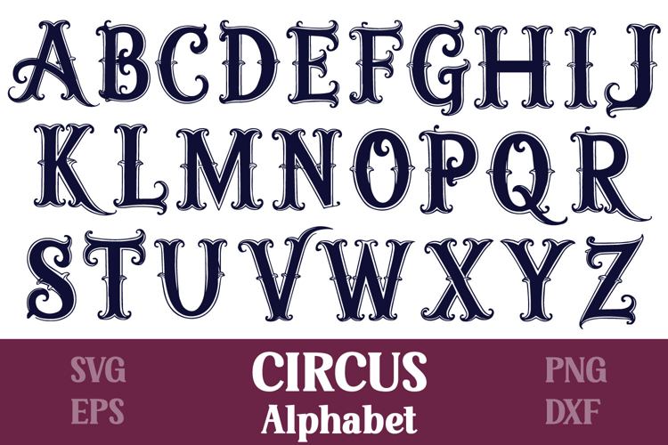 Circus Fishtail Alphabet | 31 SVG Letters