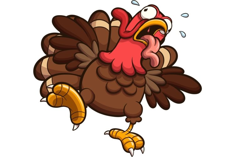 Cartoon Turkey Funny Thanksgiving Holiday Turkey Cartoon
