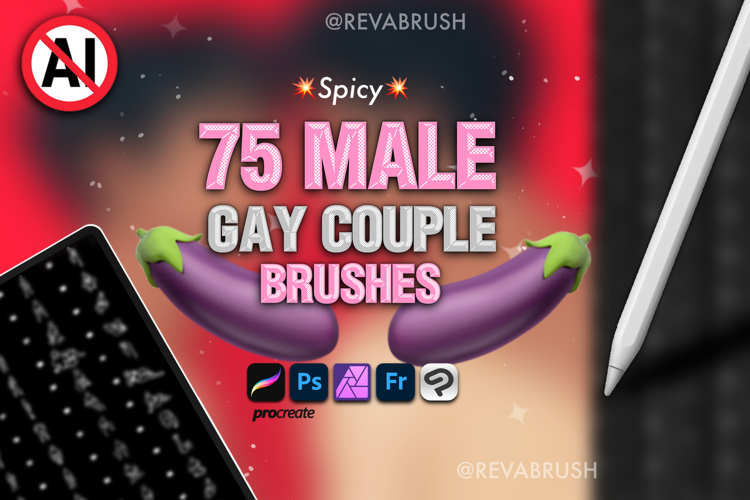 Procreate Adult Male Pose Love Gay Manga pose brushes