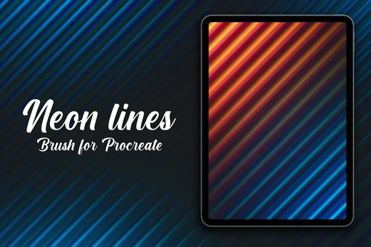 Neon Lines Procreate Brush