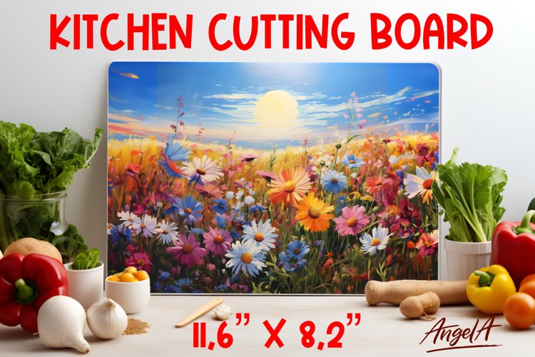 Flowers cutting board / Kitchen cutting board, wall decor example image 1