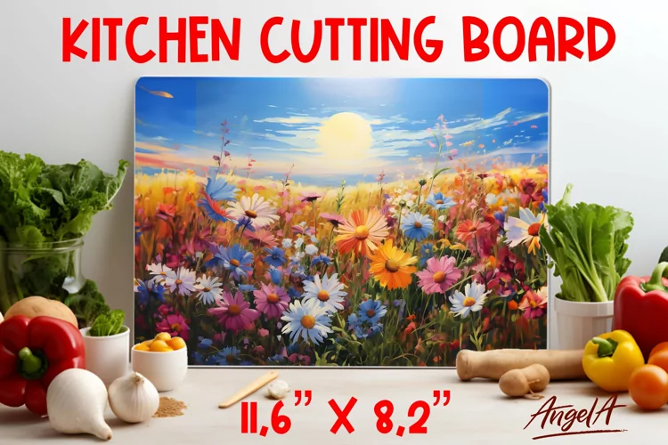 Flowers cutting board / Kitchen cutting board, wall decor