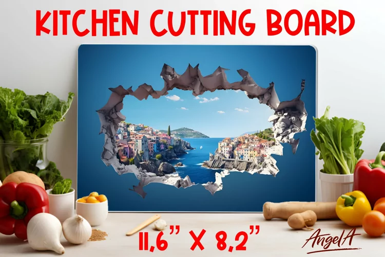 Kitchen cutting boards sublimation / landscape / city, sea