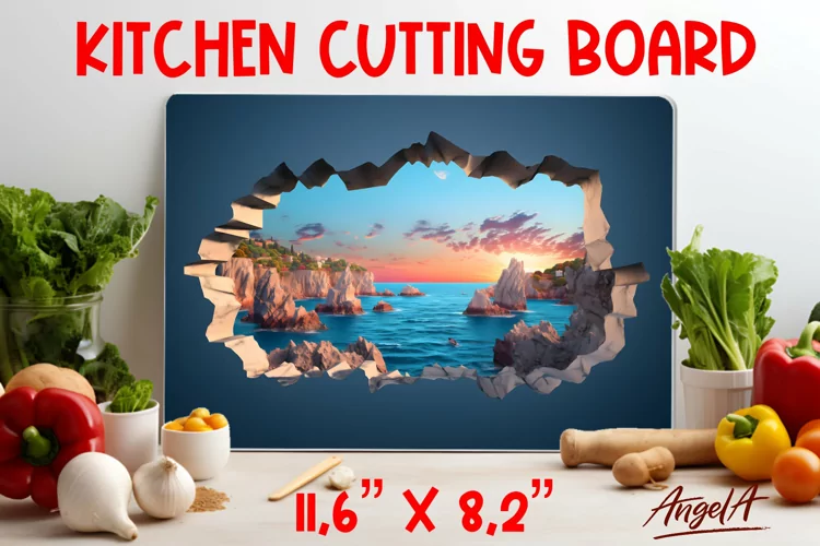 3d Kitchen cutting boards sublimation / landscape