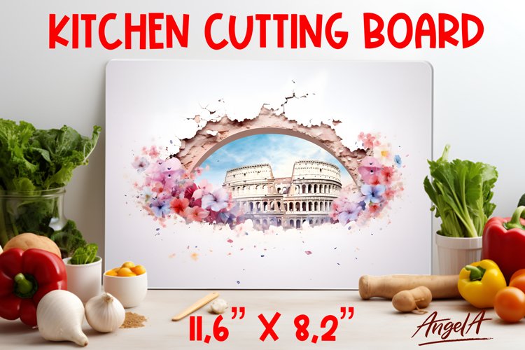 Kitchen cutting board sublimation design / Colosseum Italy