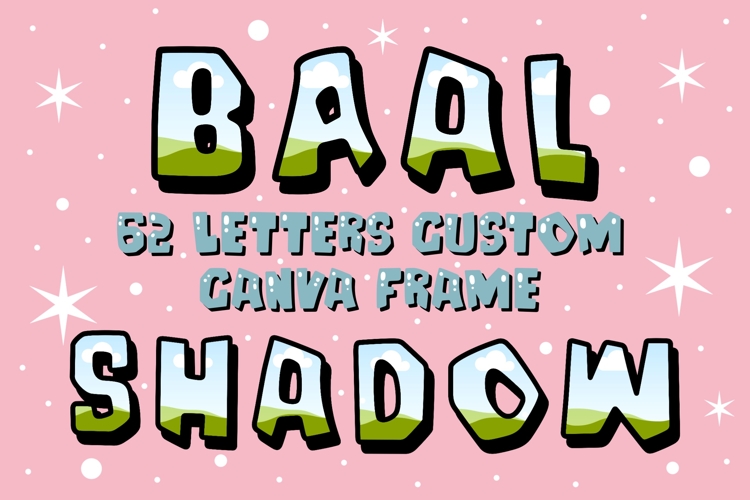 Baal Shadow Font Custom Canva Frames