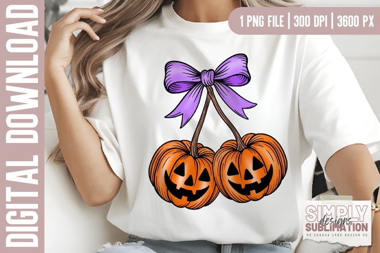 Cherry Pumpkins Sublimation PNG | DTF Design