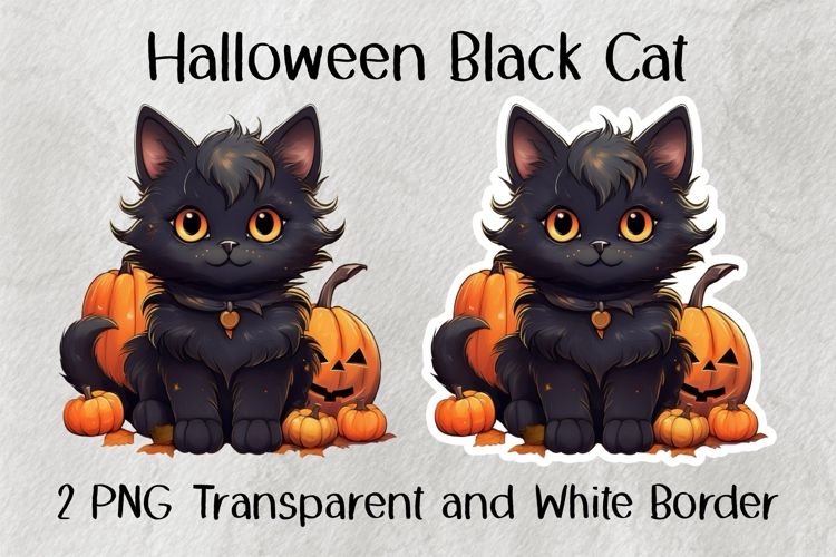 Halloween Black Cat PNG
