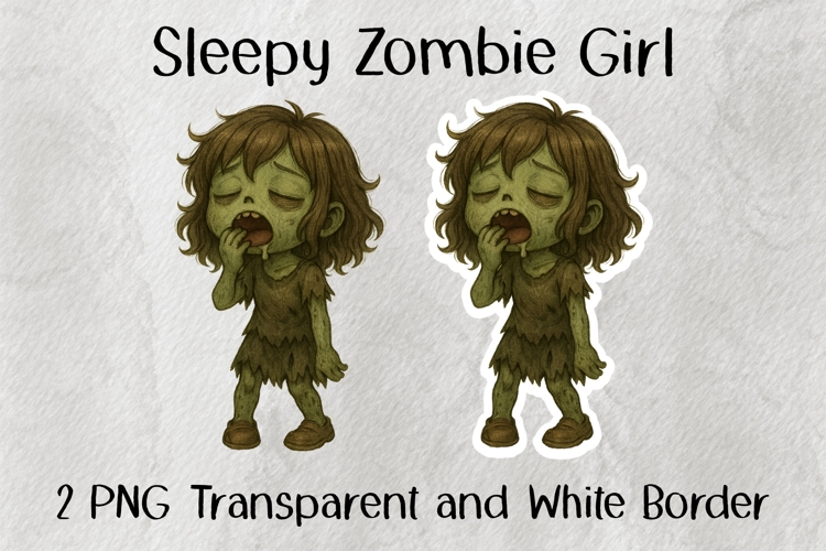 Sleepy Zombie Girl PNG