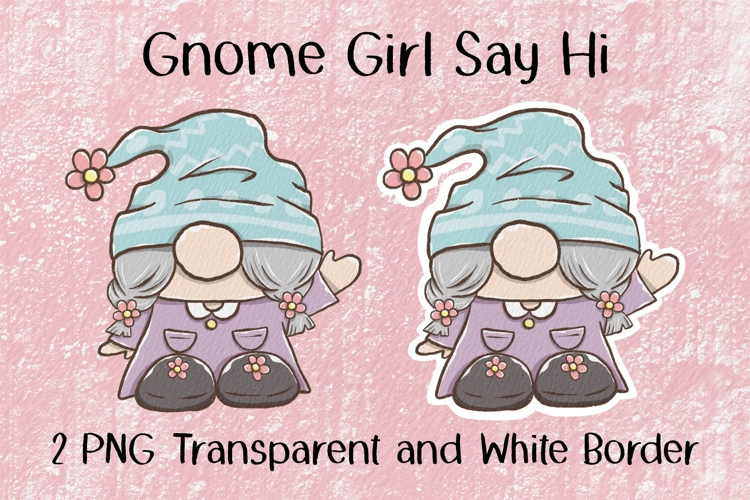 Gnome Girl Say Hi PNG