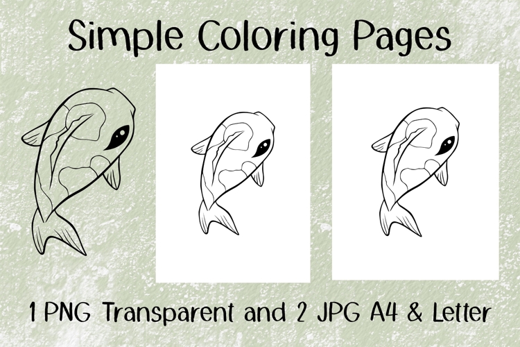 Cute Carp PNG JPG Coloring Pages