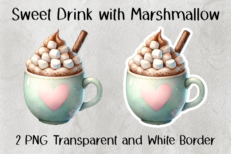 Sweet Drink with Marshmallow PNG