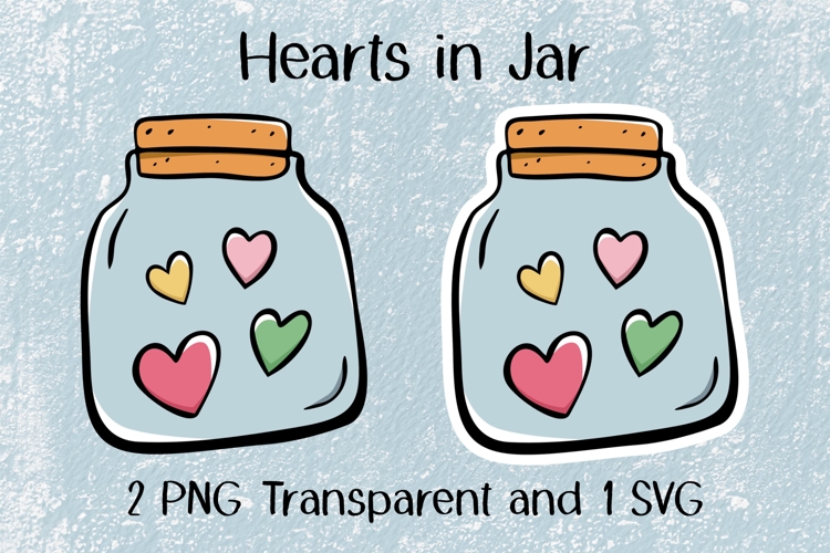 Hearts in Jar PNG SVG