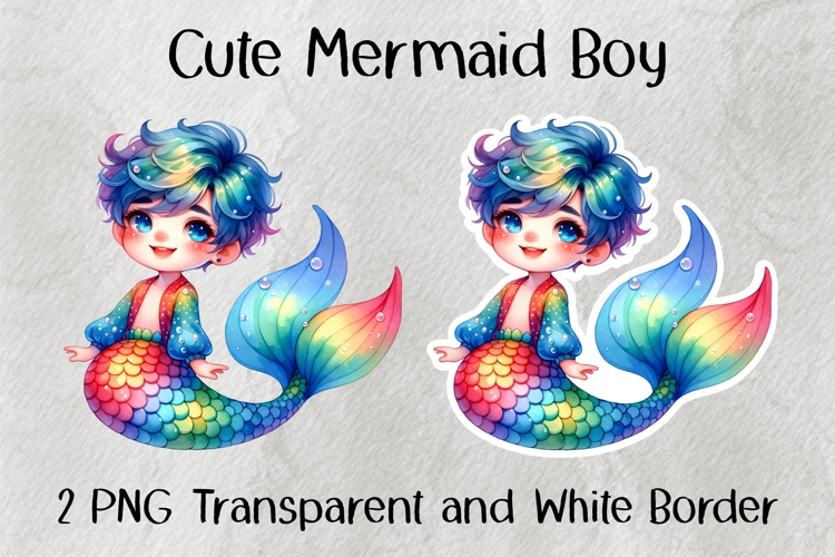 Cute Mermaid Boy PNG