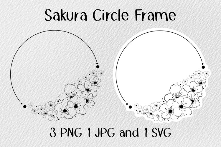 Sakura Circle Frame PNG example image 1